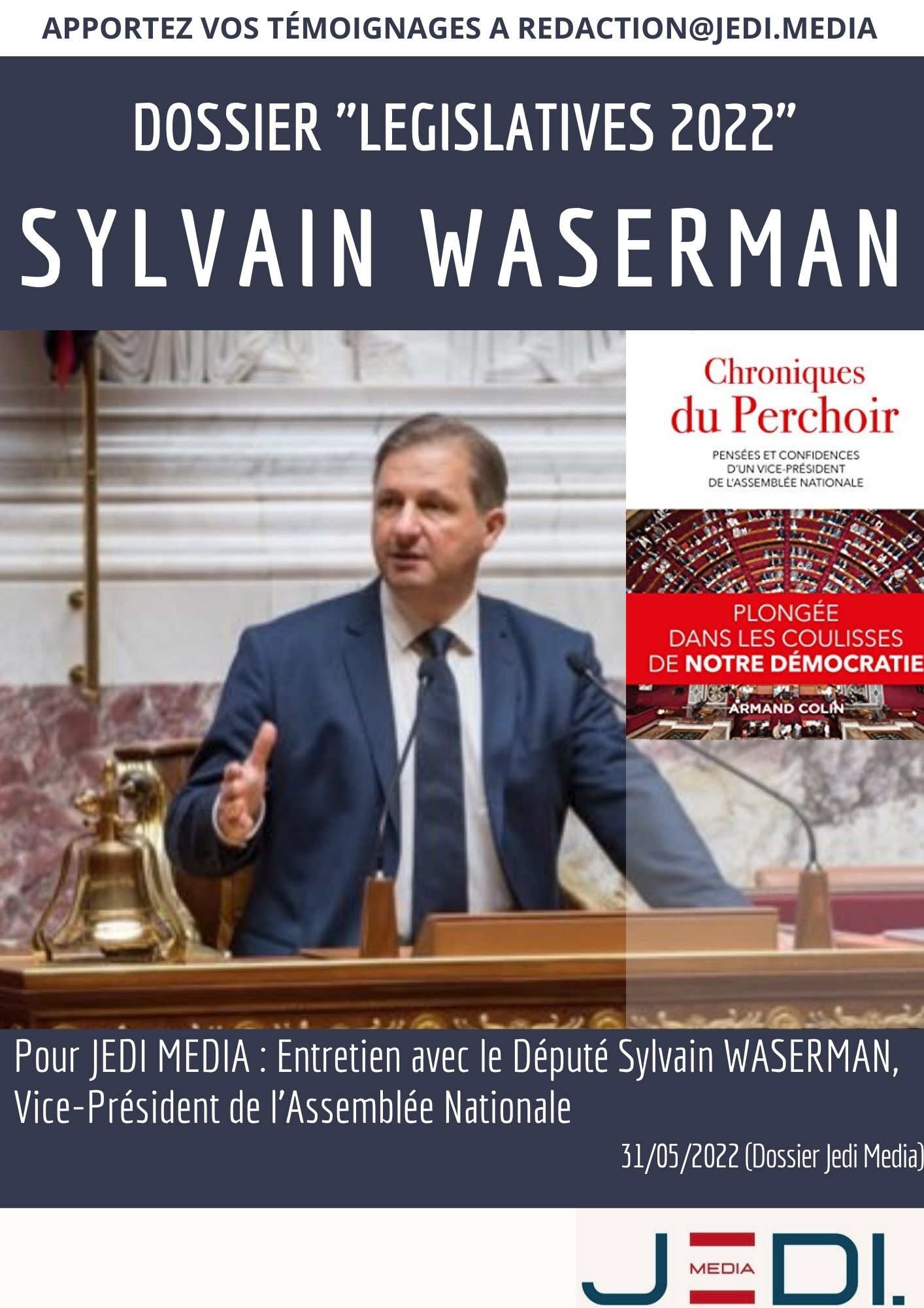 Sylvain Waserman, portrait - Législatives 2022 - Jedi Media